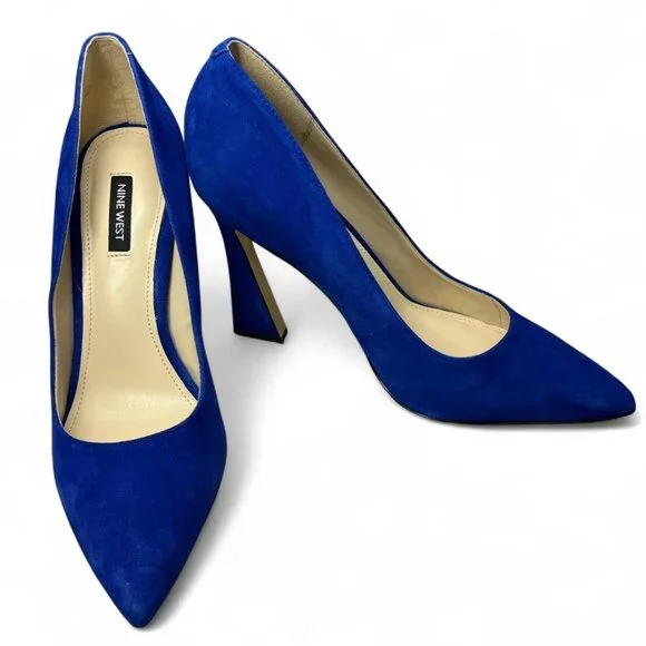 Nine West Blue Suede Heels | Women’s Size 10M, 4.25” Heel - Picture 1 of 7